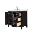 Custom image for Dark Espresso with Polished Chrome Trim / White Cultured Marble / No Mirror