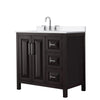 Custom image for Dark Espresso with Polished Chrome Trim / White Cultured Marble / No Mirror