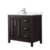 Custom image for Dark Espresso with Polished Chrome Trim / White Quartz / No Mirror