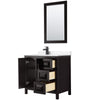 Custom image for Dark Espresso with Matte Black Trim / Carrara Cultured Marble / 24