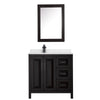 Custom image for Dark Espresso with Matte Black Trim / Carrara Cultured Marble / Medicine Cabinet