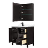 Custom image for Dark Espresso with Matte Black Trim / Carrara Cultured Marble / Medicine Cabinet