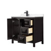 Custom image for Dark Espresso with Matte Black Trim / Carrara Cultured Marble / No Mirror