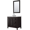 Custom image for Dark Espresso with Matte Black Trim / Carrara Cultured Marble / 24
