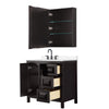 Custom image for Dark Espresso with Matte Black Trim / Carrara Cultured Marble / Medicine Cabinet