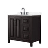 Custom image for Dark Espresso with Matte Black Trim / Carrara Cultured Marble / No Mirror