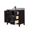 Custom image for Dark Espresso with Matte Black Trim / White Carrara Marble / No Mirror