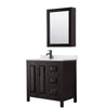 Custom image for Dark Espresso with Matte Black Trim / Giotto Quartz / Medicine Cabinet