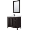 Custom image for Dark Espresso with Matte Black Trim / White Cultured Marble / 24