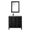 Custom image for Dark Espresso with Matte Black Trim / White Cultured Marble / Medicine Cabinet