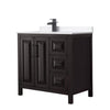 Custom image for Dark Espresso with Matte Black Trim / White Cultured Marble / No Mirror