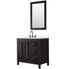 Custom image for Dark Espresso with Matte Black Trim / White Cultured Marble / 24