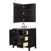 Custom image for Dark Espresso with Matte Black Trim / White Cultured Marble / Medicine Cabinet