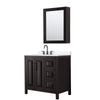 Custom image for Dark Espresso with Matte Black Trim / White Cultured Marble / Medicine Cabinet