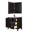 Custom image for Dark Espresso with Matte Black Trim / White Quartz / Medicine Cabinet