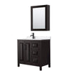 Custom image for Dark Espresso with Matte Black Trim / White Quartz / Medicine Cabinet