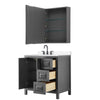 Custom image for Dark Gray with Matte Black Trim / Carrara Cultured Marble / Medicine Cabinet