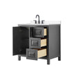 Custom image for Dark Gray with Matte Black Trim / Carrara Cultured Marble / No Mirror