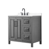 Custom image for Dark Gray with Matte Black Trim / Carrara Cultured Marble / No Mirror