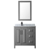 Custom image for Dark Gray with Matte Black Trim / White Carrara Marble / 24