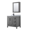 Custom image for Dark Gray with Matte Black Trim / White Carrara Marble / Medicine Cabinet