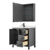 Custom image for Dark Gray with Matte Black Trim / Giotto Quartz / Medicine Cabinet