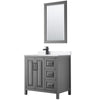 Custom image for Dark Gray with Matte Black Trim / White Cultured Marble / 24