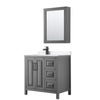 Custom image for Dark Gray with Matte Black Trim / White Cultured Marble / Medicine Cabinet
