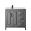 Custom image for Dark Gray with Matte Black Trim / White Cultured Marble / No Mirror