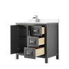 Custom image for Dark Gray with Polished Chrome Trim / Carrara Cultured Marble / No Mirror