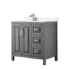Custom image for Dark Gray with Polished Chrome Trim / Carrara Cultured Marble / No Mirror