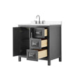 Custom image for Dark Gray with Polished Chrome Trim / Carrara Cultured Marble / No Mirror