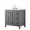 Custom image for Dark Gray with Polished Chrome Trim / Carrara Cultured Marble / No Mirror