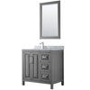 Custom image for Dark Gray with Polished Chrome Trim / White Carrara Marble / 24