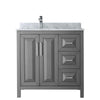 Custom image for Dark Gray with Polished Chrome Trim / White Carrara Marble / No Mirror