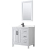 Custom image for White with Matte Black Trim / Carrara Cultured Marble / 24