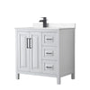 Custom image for White with Matte Black Trim / Carrara Cultured Marble / No Mirror