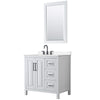 Custom image for White with Matte Black Trim / Carrara Cultured Marble / 24