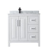 Custom image for White with Matte Black Trim / White Carrara Marble / No Mirror