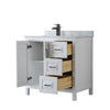 Custom image for White with Matte Black Trim / White Carrara Marble / No Mirror