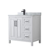 Custom image for White with Matte Black Trim / White Carrara Marble / No Mirror