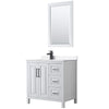 Custom image for White with Matte Black Trim / White Cultured Marble / 24