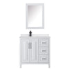 Custom image for White with Matte Black Trim / White Cultured Marble / Medicine Cabinet