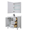 Custom image for White with Matte Black Trim / White Cultured Marble / Medicine Cabinet