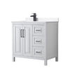 Custom image for White with Matte Black Trim / White Cultured Marble / No Mirror