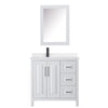 Custom image for White with Matte Black Trim / White Quartz / Medicine Cabinet