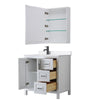 Custom image for White with Matte Black Trim / White Quartz / Medicine Cabinet