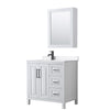 Custom image for White with Matte Black Trim / White Quartz / Medicine Cabinet