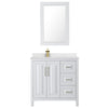 Custom image for White with Brushed Gold Trim / Carrara Cultured Marble / 24