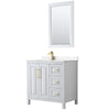 Custom image for White with Brushed Gold Trim / Carrara Cultured Marble / 24